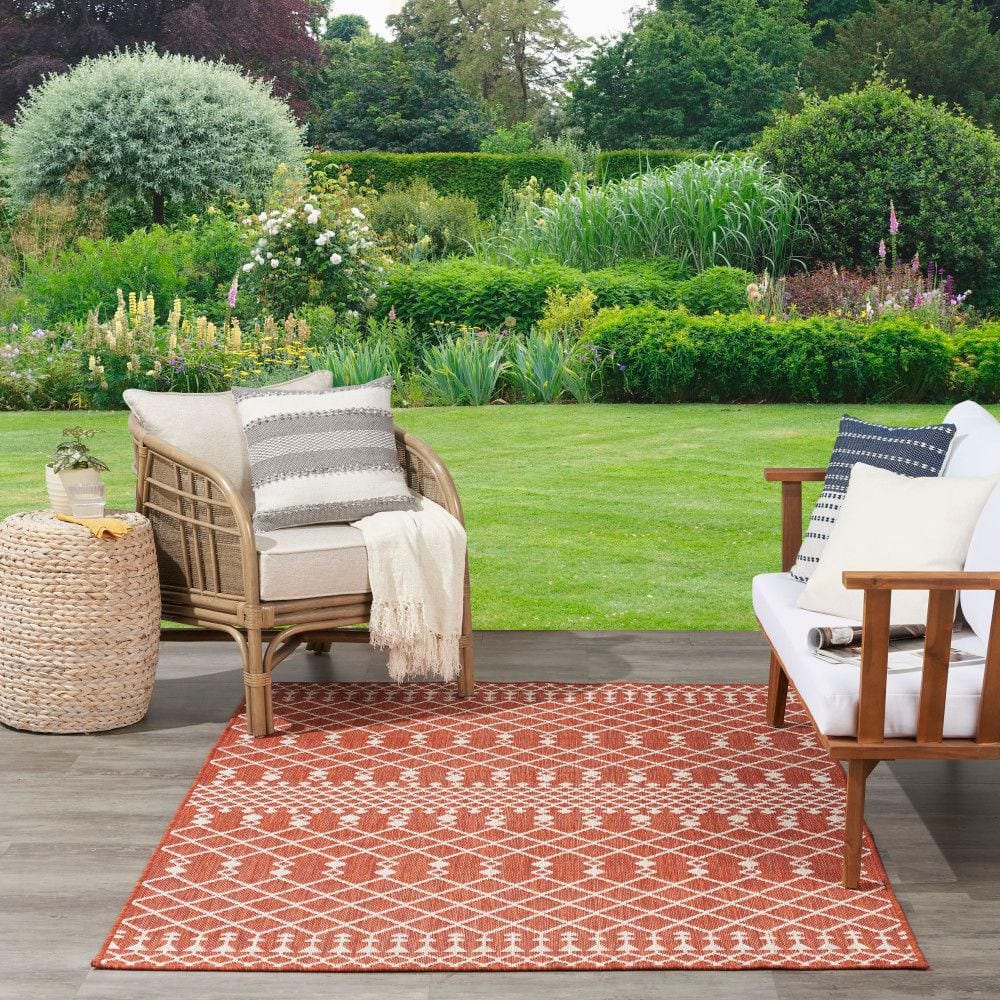 Nourison Positano Terracotta 9 ft. x 12 ft. Moroccan Contemporary