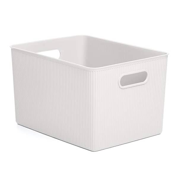 SUPERIO Superior Ribbed Storage Bin in White