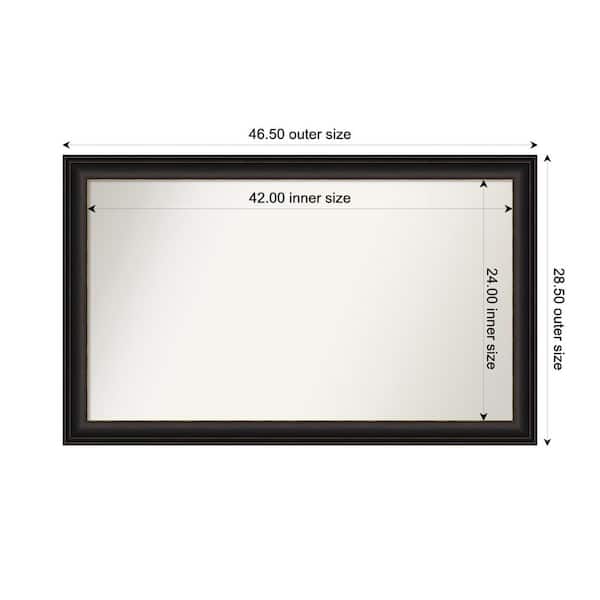 Amanti Art Trio Oil Rubbed Bronze 46.5 in. x 28.5 in. Custom Non-Beveled Recycled Polystyrene Framed Bathroom Vanity Wall Mirror