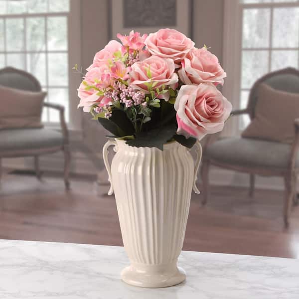 National Tree Company 19 in. Artificial Pink Rose Bundle