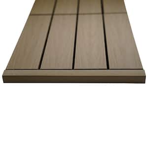 1/12 ft. x 1 ft. Quick Deck Composite Deck Tile Straight Trim in Japanese Cedar (4-Pieces/Box)