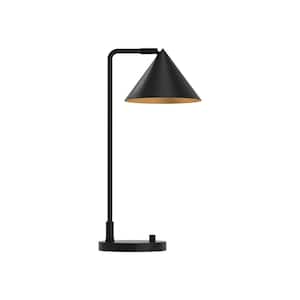 Remy 20 in., 1-Light 60-Watt Matte Black Modern Table Lamp