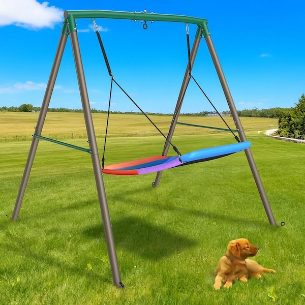 Steel Frame A-Frame Swing Set with 60