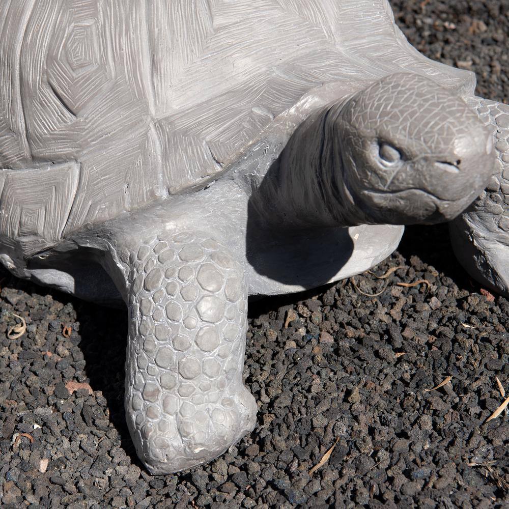 30.3" Light Grey Polystone Turtle Garden Statue