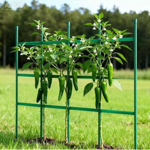 Garden Stakes, 50-Pack, 46.06 in., Plastic Coated Metal Tomato Stakes, Garden Sticks for Plants Support, Pointed End