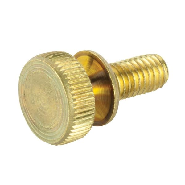 Everbilt #8-32 x 3/4 in. Knurled Screw in Brass (3-Pack)