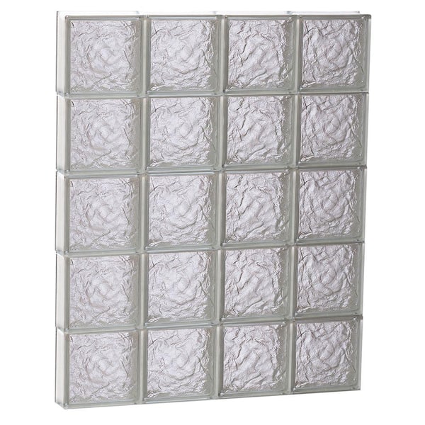 Clearly Secure 31 in. x 38.75 in. x 3.125 in. Frameless Ice Pattern Non-Vented Glass Block Window