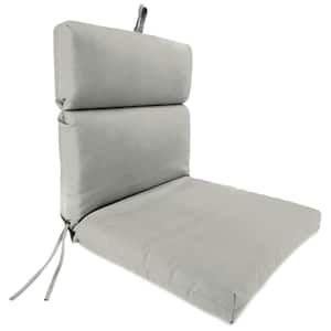 Sunbrella 22" x 44" Canvas Granite Grey Solid Rectangular French Edge Outdoor Chair Cushion