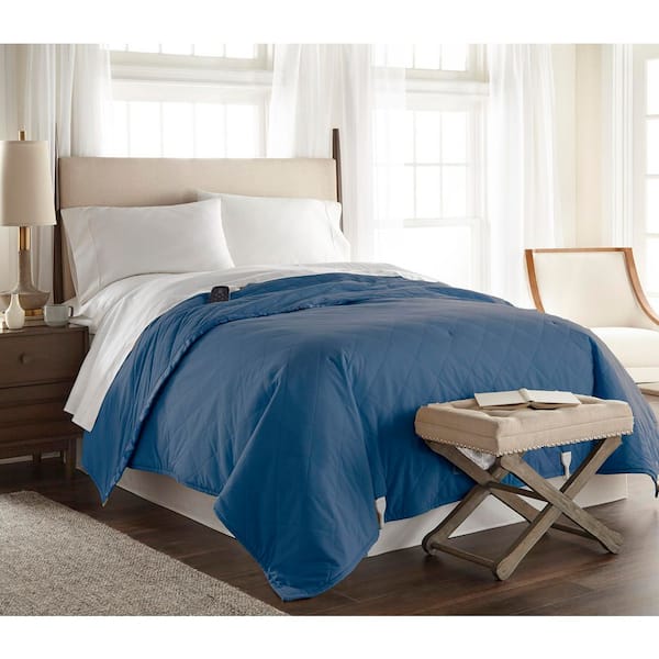 Full Smokey Mt. Blue Electric Heated Comforter/Blanket