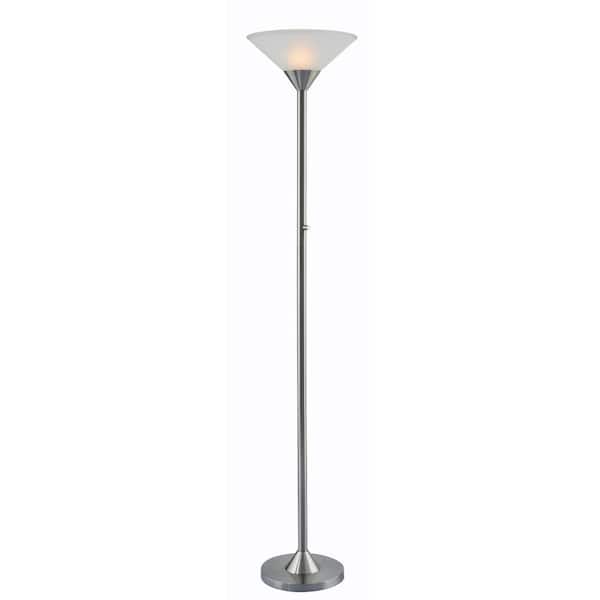 Kenroy Home Neil 70 In Steel Torchiere, Glass Floor Lamp Shades Home Depot