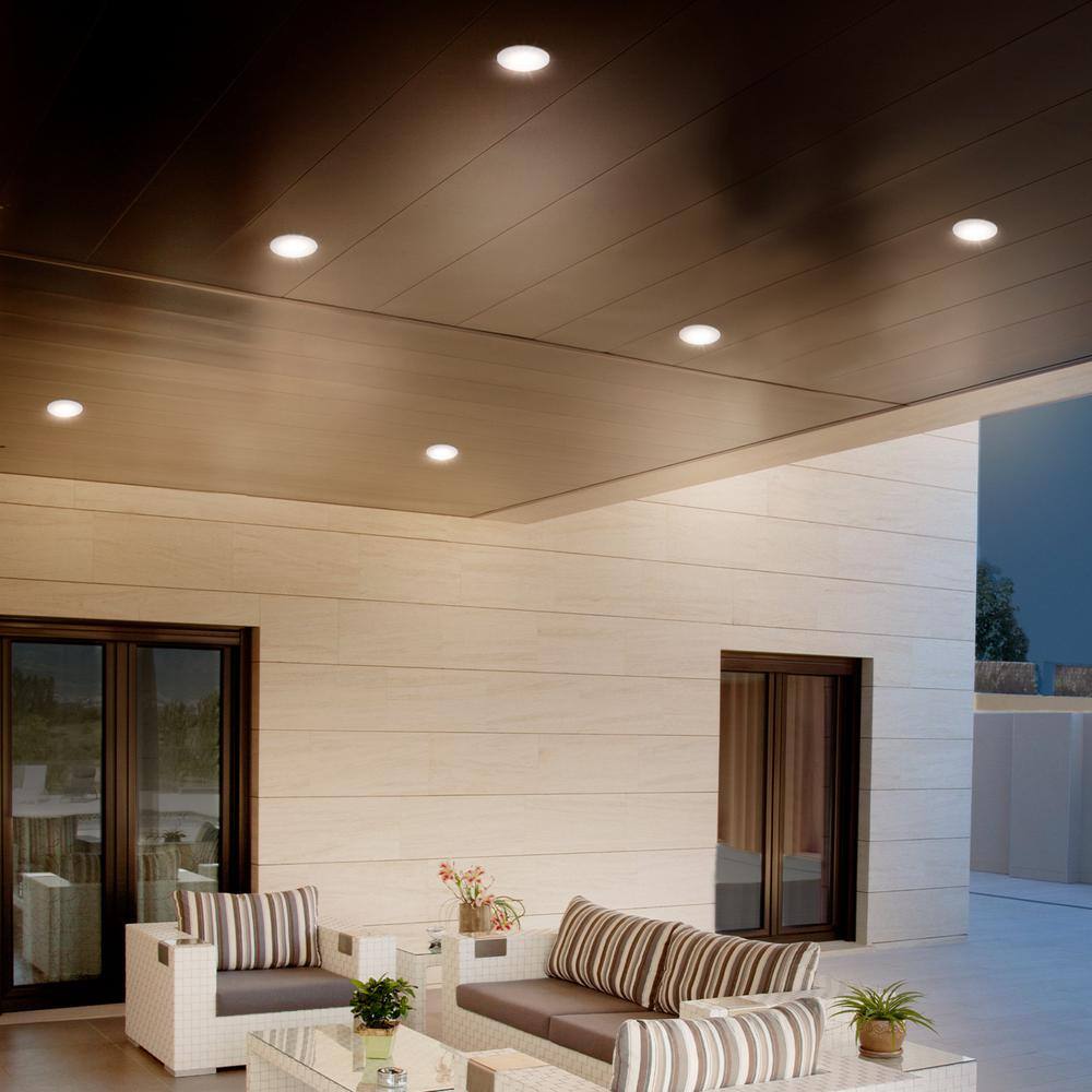 White 6-Inch Slim Canless LED Recessed Light with Selectable Color Temperature
