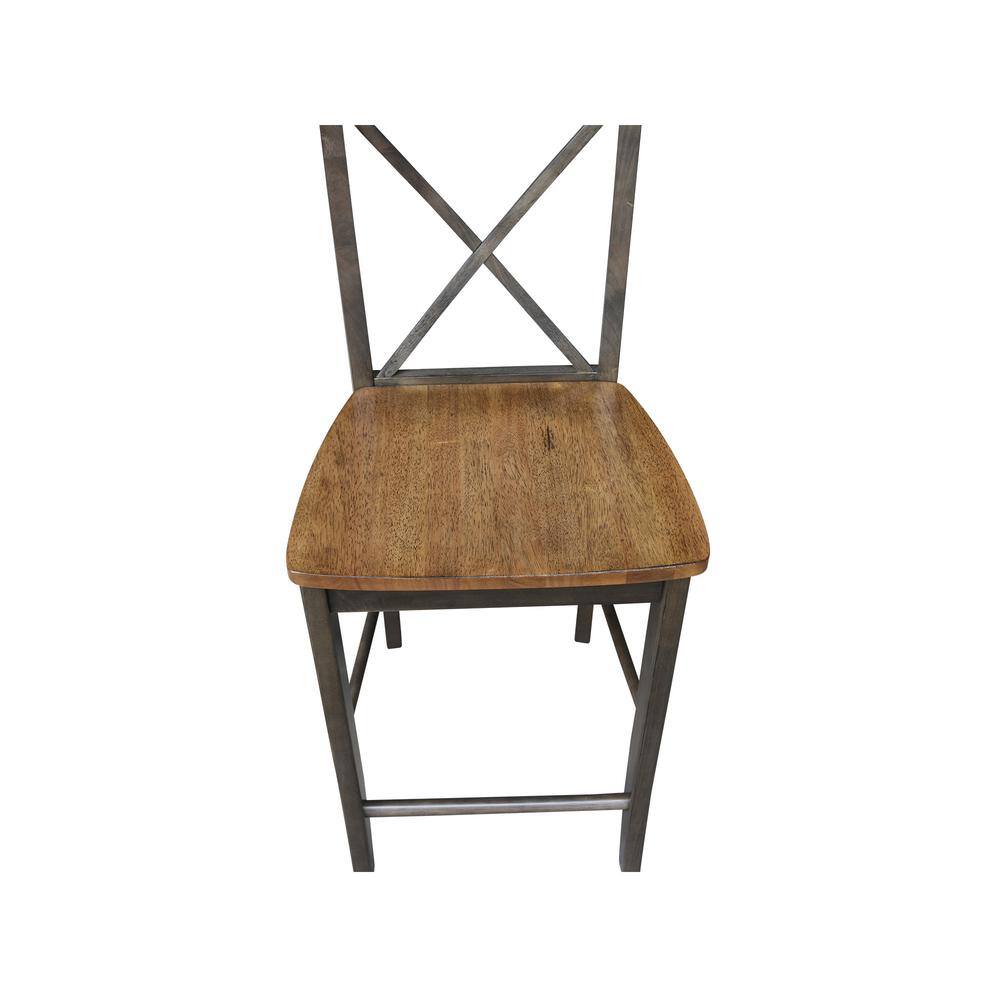 Hickory Washed Coal Solid Wood Traditional Counter Stool
