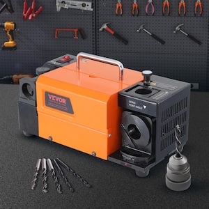 MR-13B Drill Bits Sharpener 4500PRM End Mill Grinder Sharpener and 11 Collets 95° to 135° Point Angle 2 Grinding Wheels