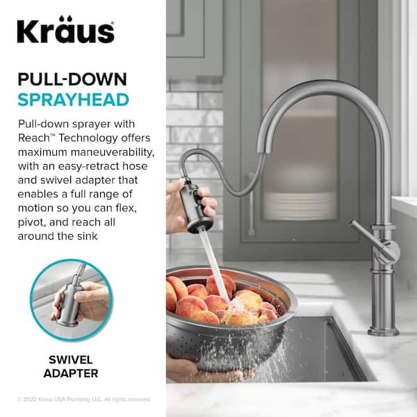 KRAUS Sellette Traditional Industrial Pull-Down Single Handle