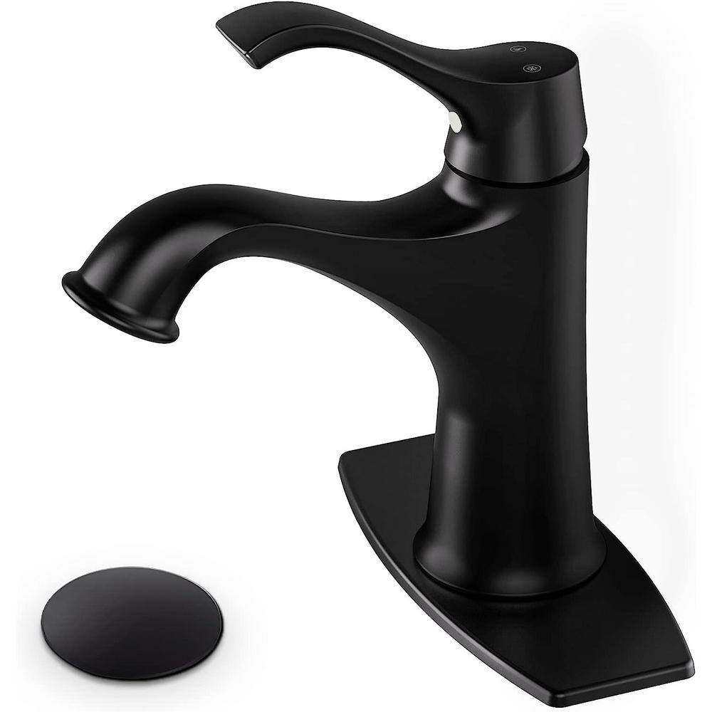 Black Bathroom Sink Faucet Farmhouse Spout Lavatory Vanity Deck Mount Word 