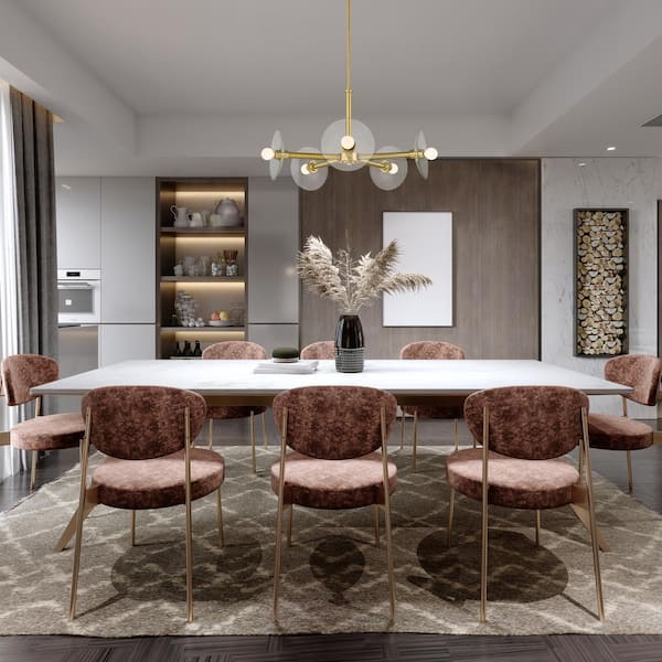 Designers Fountain Litto 5-Light Brushed Gold Modern Sputnik Chandelier for Dining Areas with No Bulbs Included