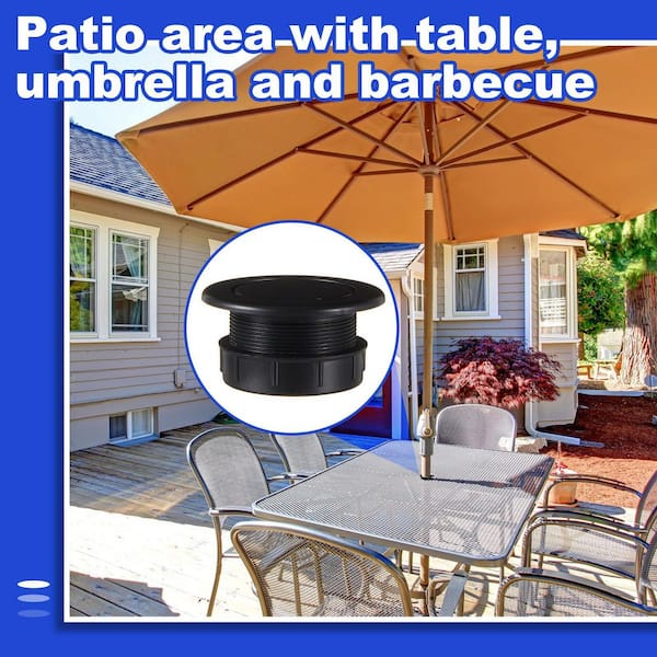 hole size for patio umbrella PEUTIER 3pcs Parasol Ring Plug and Cap Set, Table Umbrella Hole Insert Ring Outdoors Patio Umbrella Table Garden Deck Yard Fits 2" Patio Table Holes Upgrade your outdoor table setup with this versatile umbrella hole ring plug and cap set Patio Table Umbrella Size (Popular