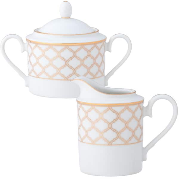 Noritake Eternal Palace (Gold) Porcelain Sugar and Creamer Set