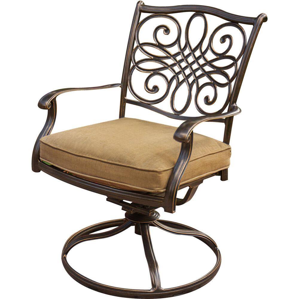 Bronze 7-Piece Outdoor Dining Set with Beige Cushions