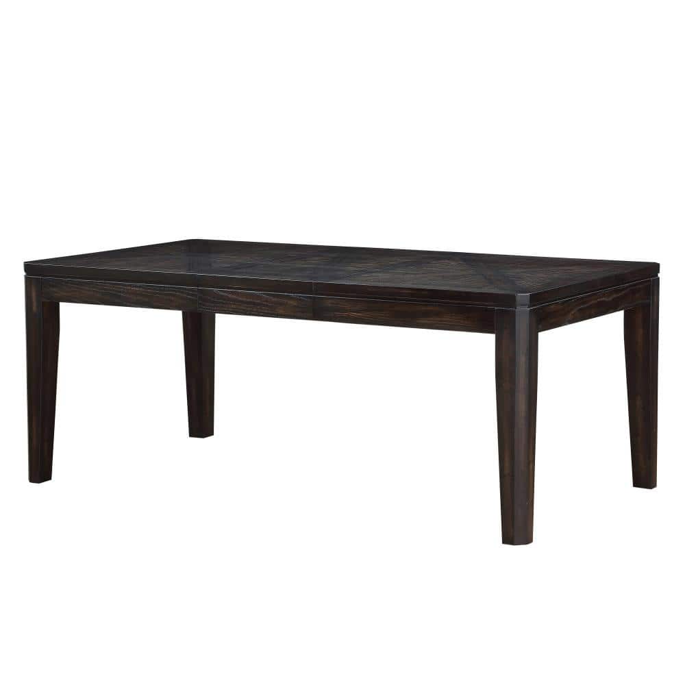 Espresso Extendable Wood Dining Table with Locking Leaf