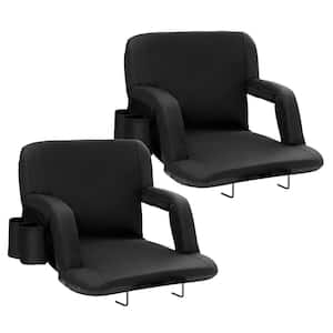 Stadium Seat with Back Support Folding Padded Cushion Stadium Chair Portable Reclining Chairs, 2 Set