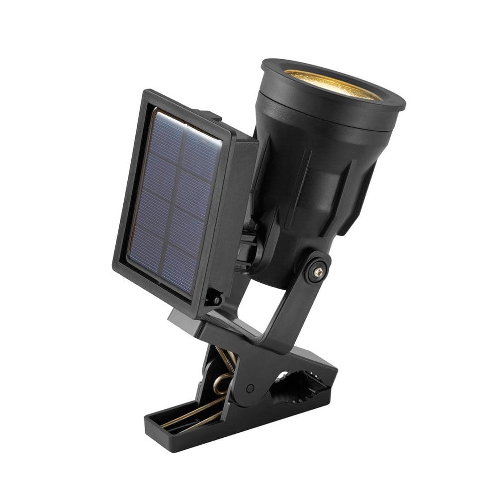 Black Low Voltage Solar Powered Integrated LED Spot Light