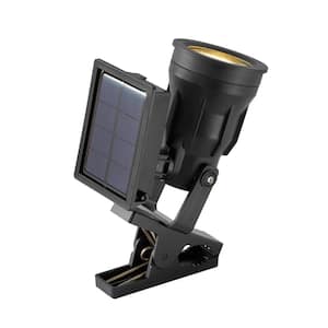 Solar Black Outdoor Integrated LED Spot Light with Clip 20 Lumens