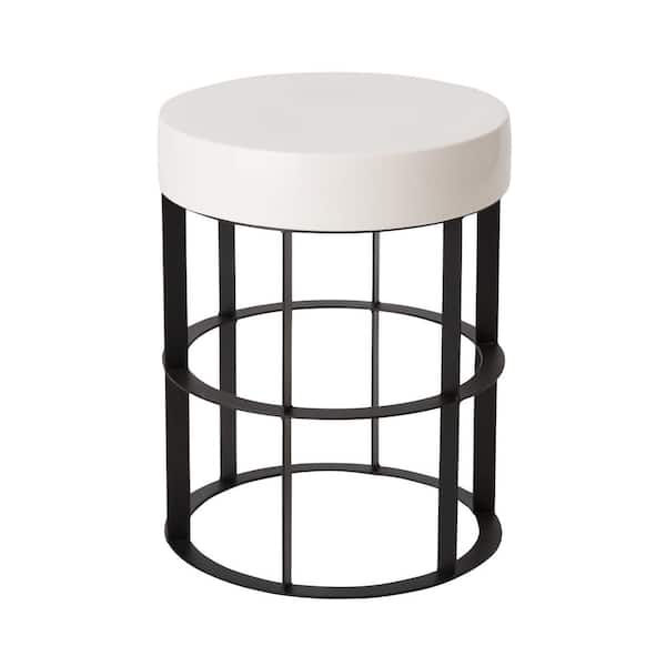 Emissary Milo 18.5 in. H Black Round Wrought Iron Accent Table