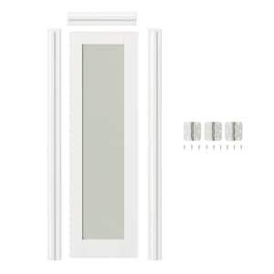 24 in. x 80 in. 1-Lite Frosted Glass Single Prehung Interior Door Right-Handed MDF White with Door Jamb and Hareware Kit