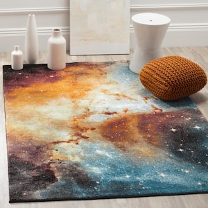 Galaxy Orange/Multi 4 ft. x 6 ft. Abstract Area Rug