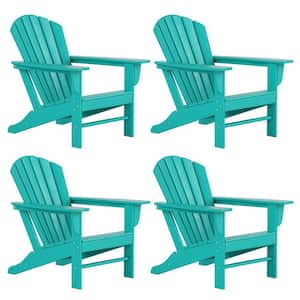 MASON Turquoise HDPE Plastic Outdoor Adirondack Chair (Set of 4)