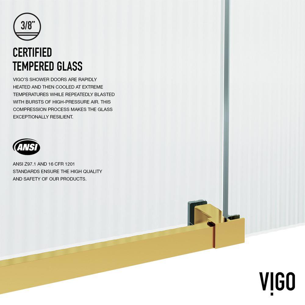 Elan E-Class 60" Frameless Sliding Shower Door in Matte Brushed Gold