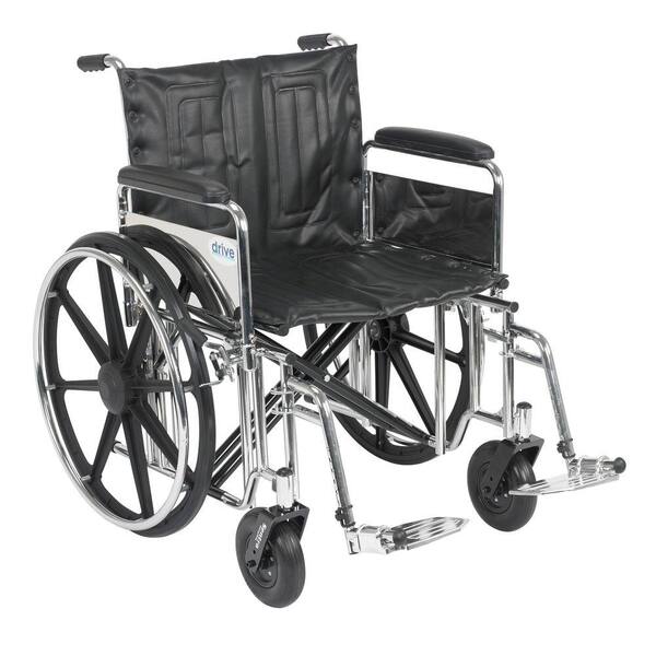 Drive Sentra Extra Heavy Duty Wheelchair with Detachable Full Arms and Swing-Away Footrest