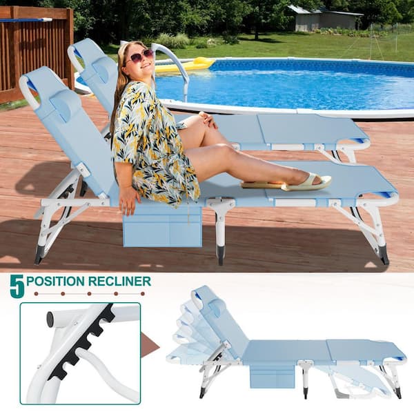 BOZTIY Face Down Tanning Chair with Face Arm Hole, 5-Position