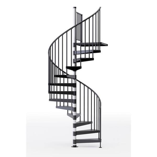 Mylen STAIRS Reroute Prime Interior 60in Diameter, Fits Height 102in - 114in, 1 42in Tall Platform Rail Spiral Staircase Kit