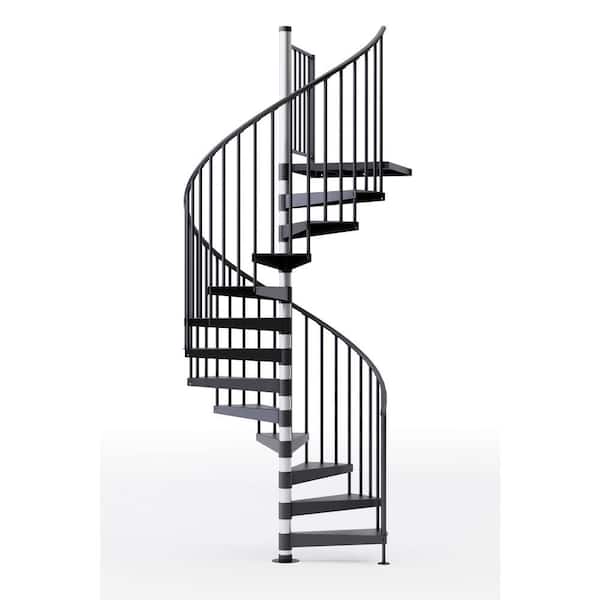 Mylen STAIRS Reroute Prime Interior 60in Diameter, Fits Height 136in - 152in, 1 36in Tall Platform Rail Spiral Staircase Kit
