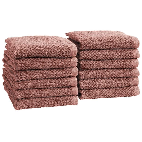 FRESHFOLDS Desert Rose 12-Pack Cotton Quick-Dry Washcloth Set