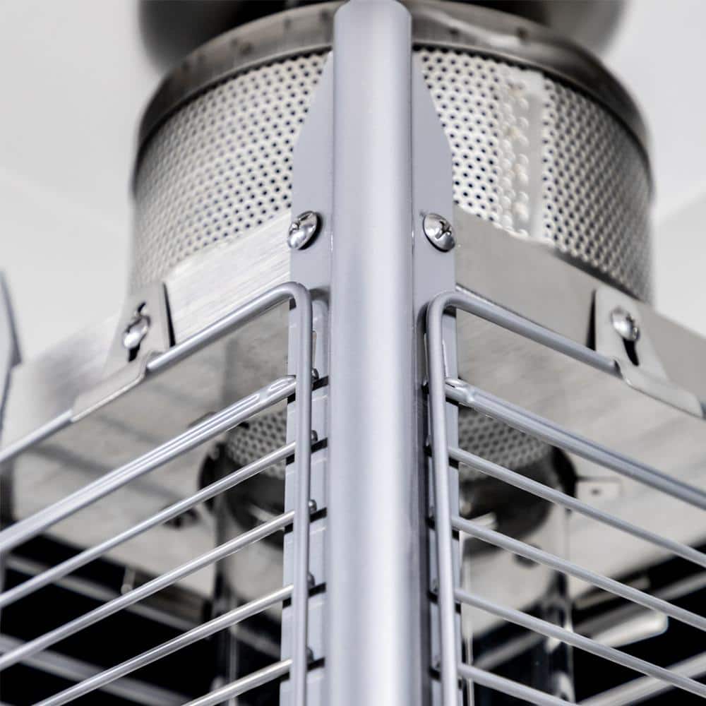 Silver Stainless Steel Propane Patio Heater with Quartz Glass Tube