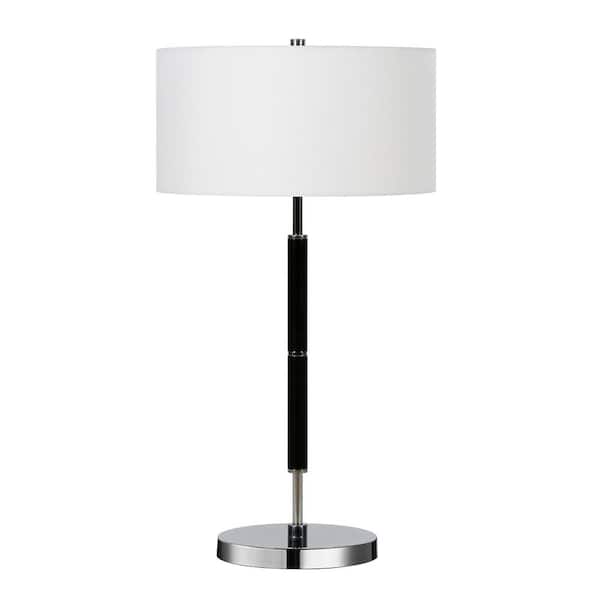 Meyer&Cross Simone 25 in. Polished Nickel and Black Table Lamp