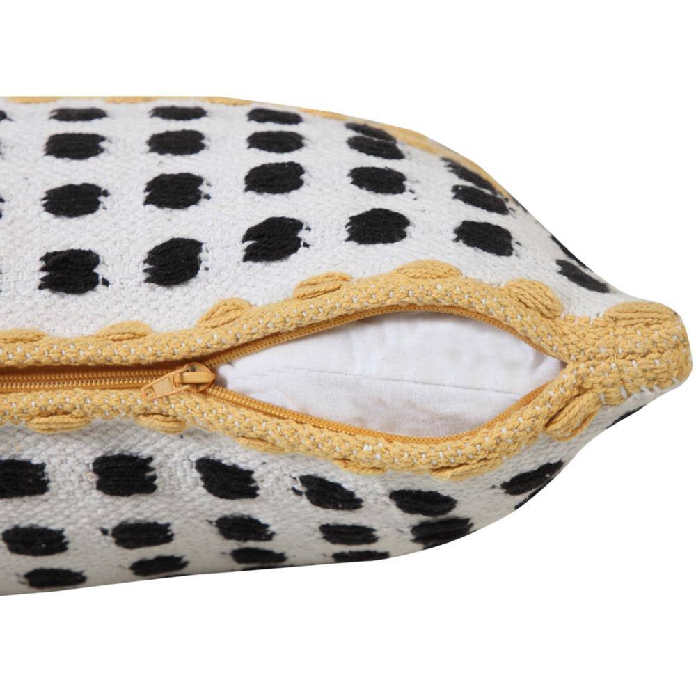 Metropolitan Yellow Black White 36" Industrial Woven Lumbar Pillow