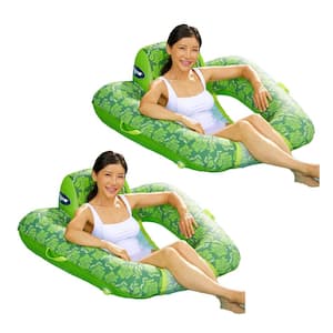 Green Zero Gravity Inflatable Swimming Pool Lounge Chair Float (2-Pack)