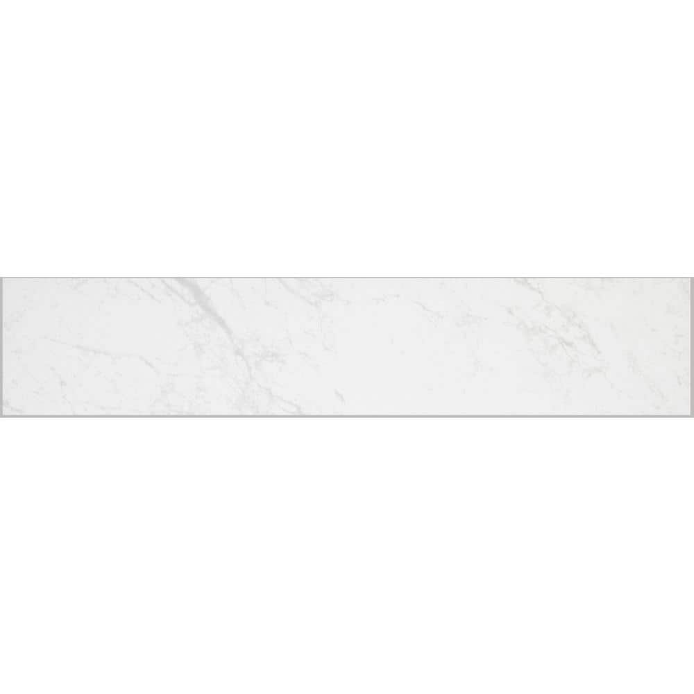Florida Tile Home Collection Brilliance White 3 in. x 12 in. Porcelain Floor and Wall Bullnose Tile (5 sq. ft. / case), White/Matte -  CHDEBRL10P43C9