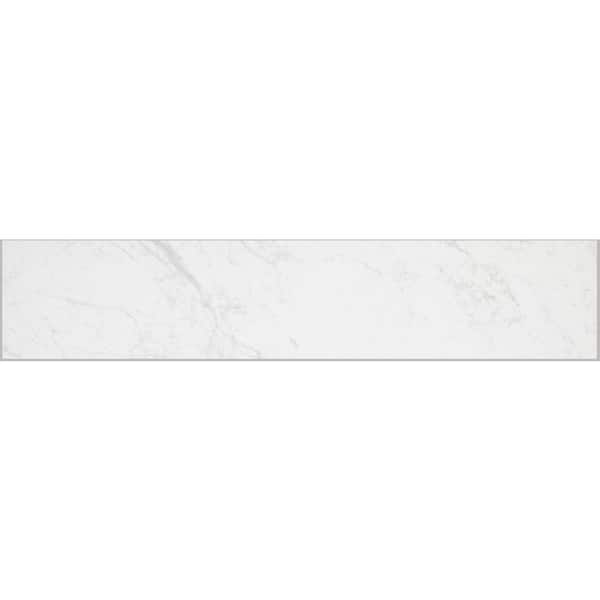 Florida Tile Home Collection Brilliance White 3 in. x 12 in. Porcelain Floor and Wall Bullnose Tile (5 sq. ft. / case)