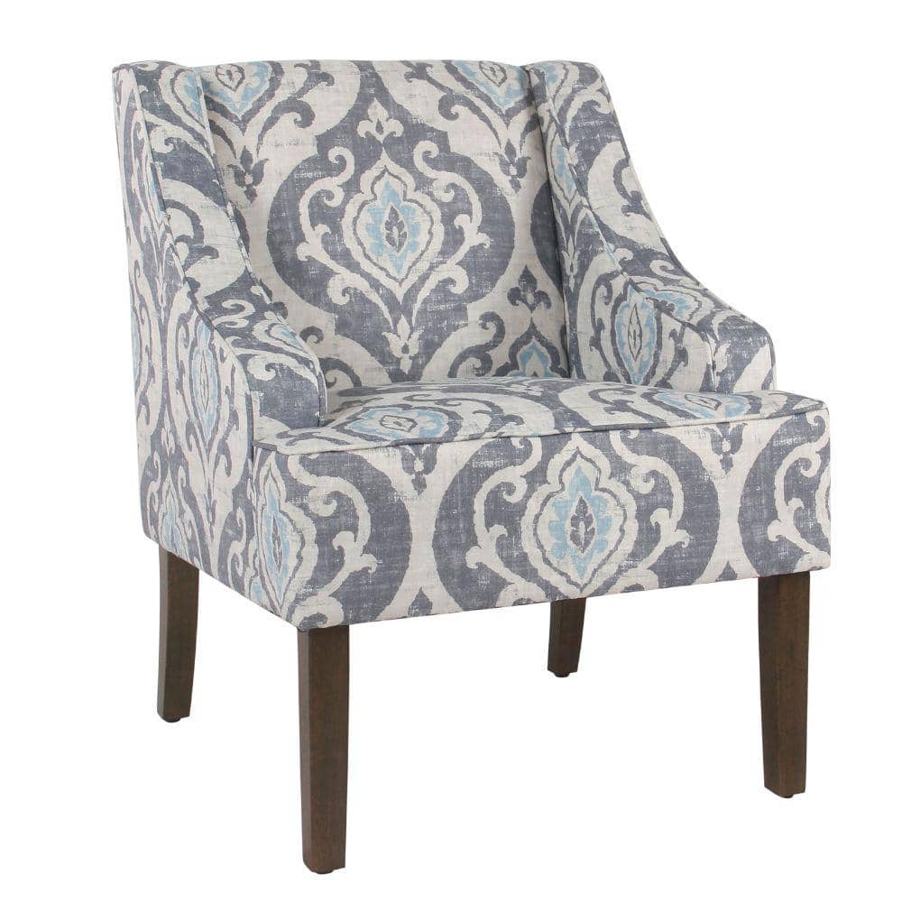 Benjara 33.25 in. H Multicolor Fabric Upholstered Wooden Accent Chair