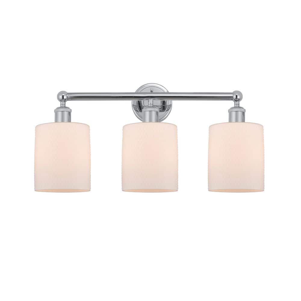Cobbleskill 23 in. 3-Light Polished Chrome Vanity Light with Glass Shade price history on PriceWatchPro