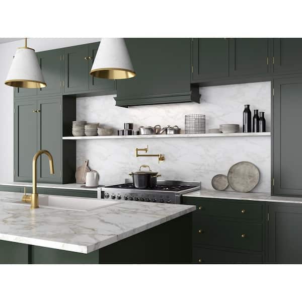 Braccia Series 24 in. Wall Mounted Pot Filler in Brushed Gold
