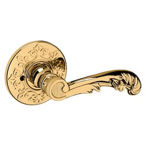 Privacy 5121 Lifetime Polished Brass Bed/Bath Door Lever with R012 Rose