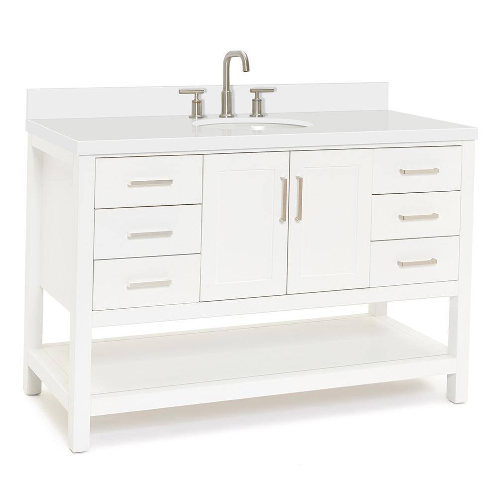 Magnolia 55" White Freestanding Single Bathroom Vanity Set