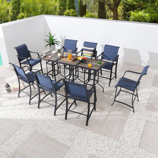 Patio Festival 11-Piece Metal Bar Height Outdoor Dining Set