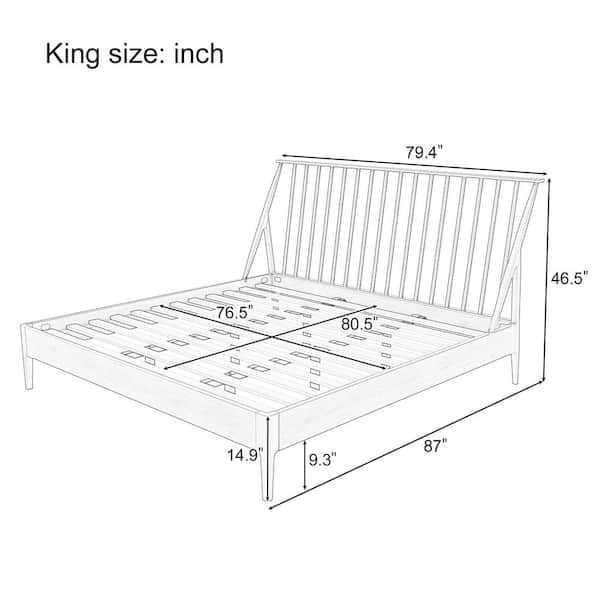 Noble House Gentle Mid-Century Modern Black Bamboo Frame King Size